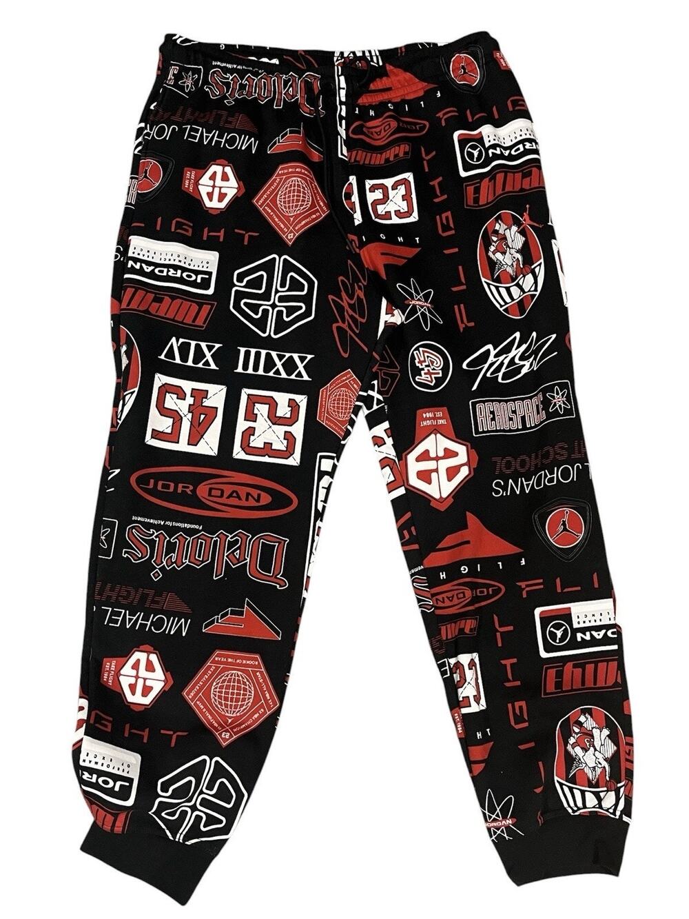 NWT Nike Men's XL Air Jordan All Over Print Fleece Pants Joggers HM7257-010